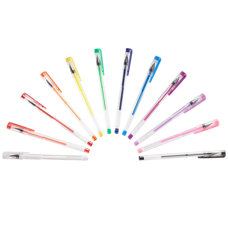 Colored Gel Pen, 12 Assorted Colors - Set of 180