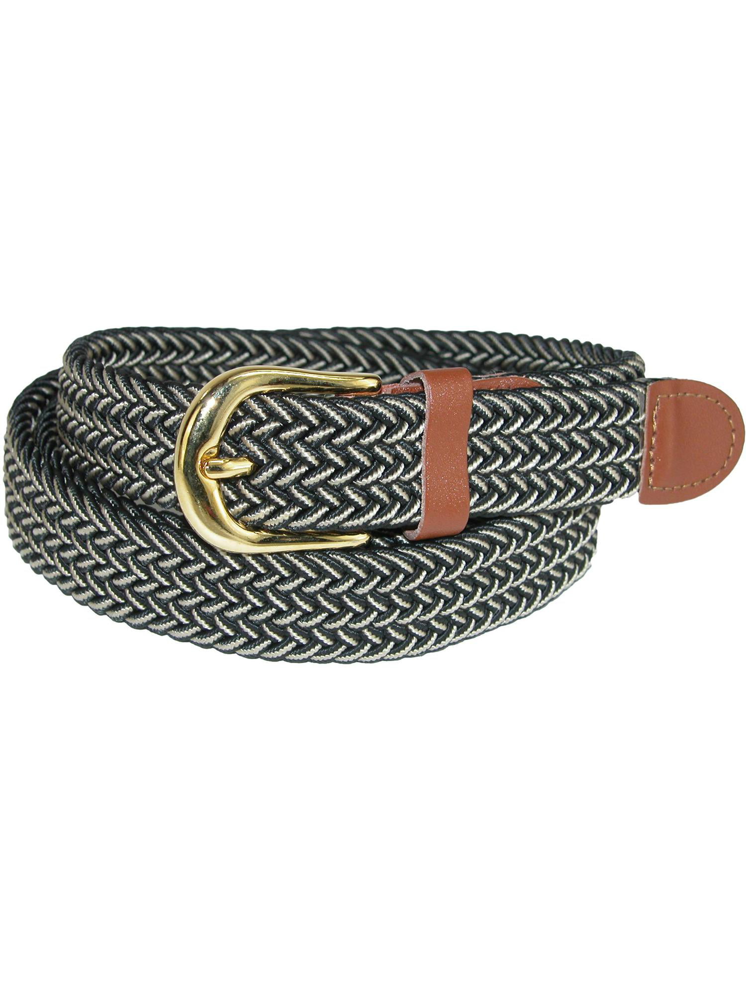 CTM® Women's Multi Color Elastic Braided Belt 