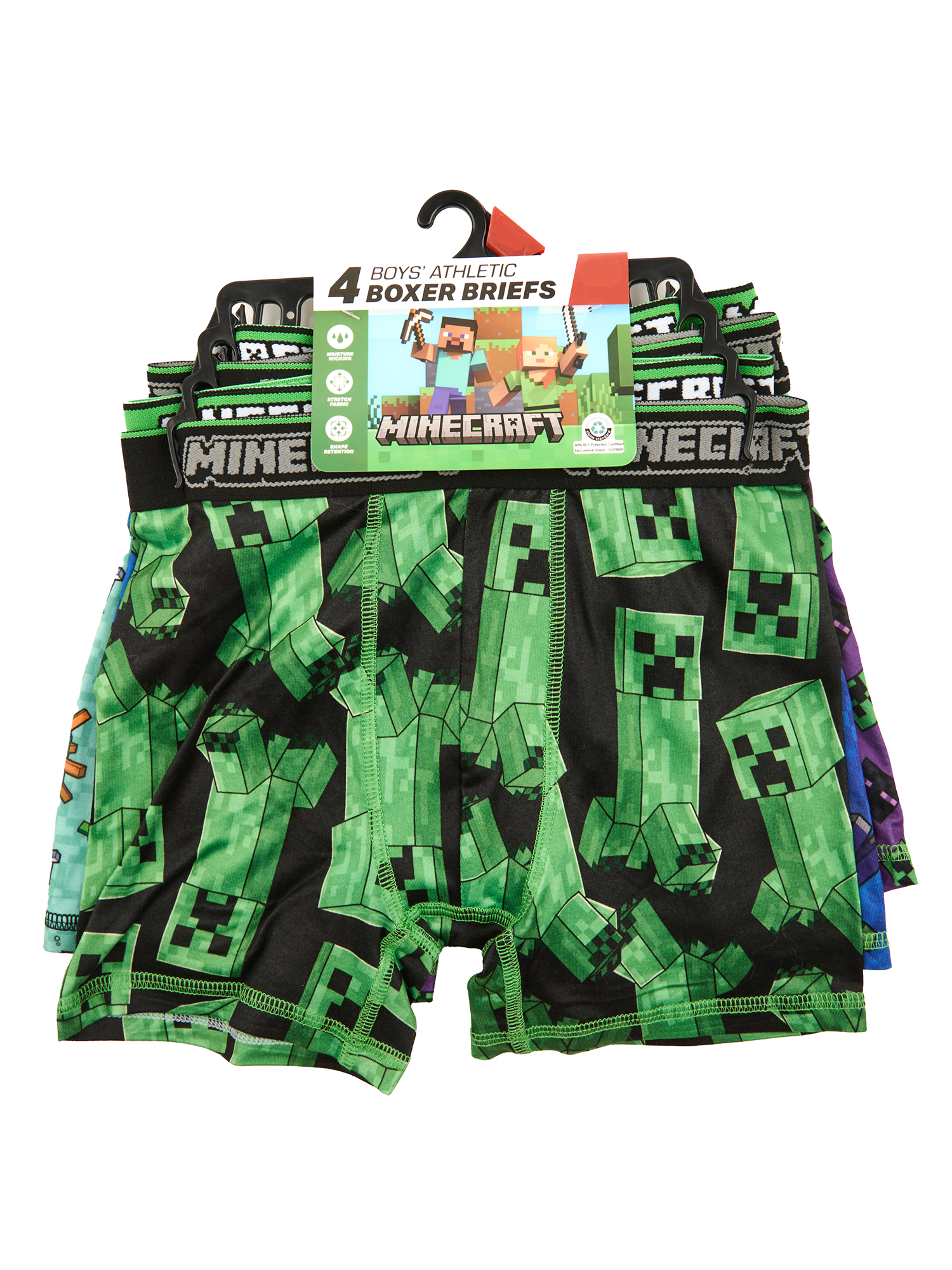 Minecraft Boys Boxer Brief Underwear, 4-Pack photo 2