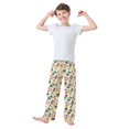 thumbnail image 3 of Wobogo Orange Branch Pattern Long Pajama Pants Bottoms Soft Sleepwear with Pockets, 3 of 9
