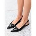 thumbnail image 2 of Zapatos de vestir sin cordones Slingback Flats Coutgo para mujer, con lazo, negros, 2 of 5