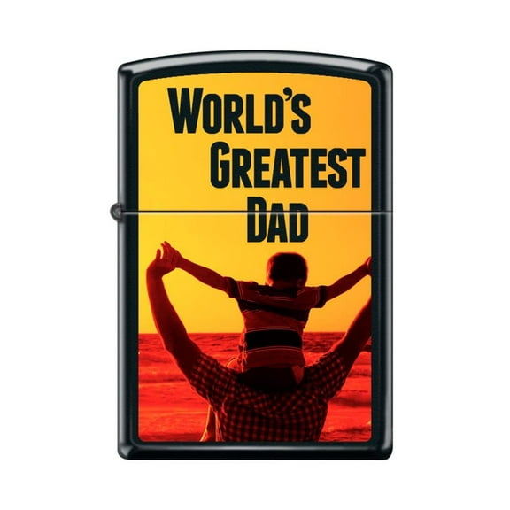Zippo Lighter- World's Greatest Dad Black Matte Windproof Lighter #Z5069
