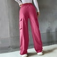 thumbnail image 7 of Gvdentm Women's Casual Scrub Pants Loose Pocket Wide Leg Pants Trousers for Women(Hot Pink,XL), 7 of 7