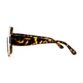 thumbnail image 4 of Womens 80s Flat Top Thick Plastic Shield Sunglasses Tortoise Brown, 4 of 4