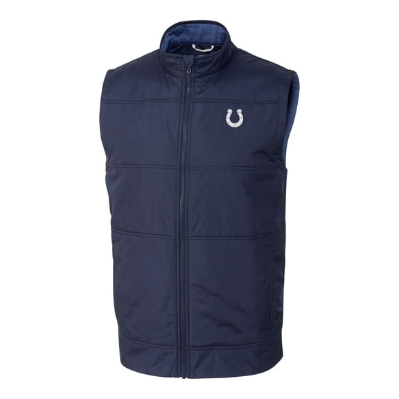 Men's Cutter & Buck Navy Indianapolis Colts Big & Tall Stealth Full-Zip Vest