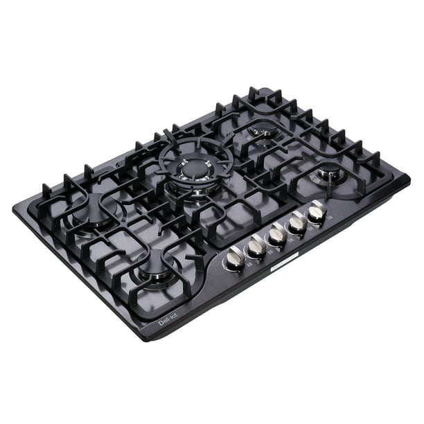 DeliKit 30 inch Gas Cooktop Stainless Steel 5 Burners Stovetop Dual