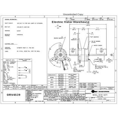 Rv Roof Ac Unit 1/3 HP 115V 1675 RPM 2 speed (F42B50A01, 1468A304) RV Air Conditioner Motor Century # ORV4539 ()