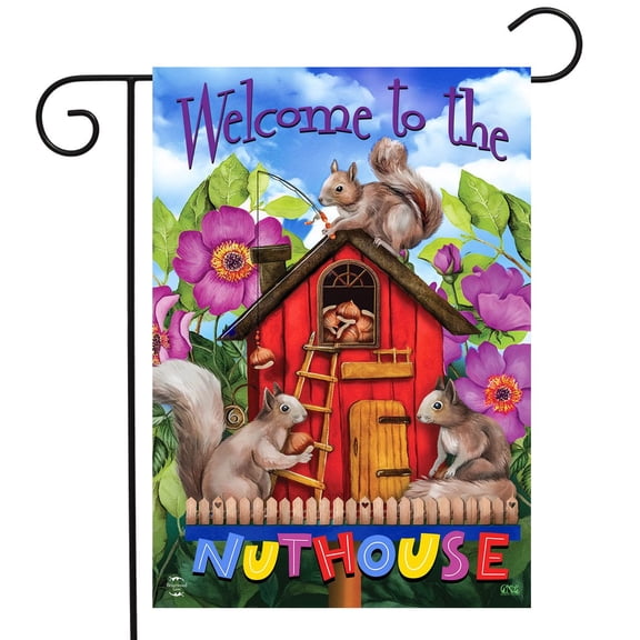 Briarwood Lane Spring Garden Flag 12x18 For Outdoor Spring Nuthouse Squirrels For Spring Garden Flag Flags For Outside