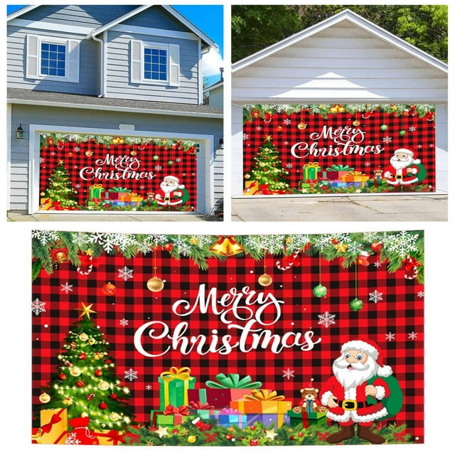 BotaniNest Large Merry Banner 71x45 Inch Red Outdoor Sign For Yards Homes Indoor Party And Photo Booth