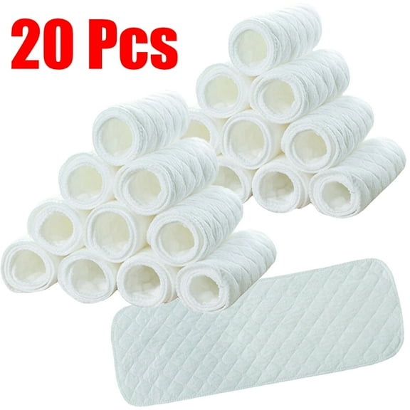 Leaveforme 20 Pack Flat Fold Cloth Diapers for Babies Cotton Reusable Diapers 32x12 Inches Baby Burp Cloths