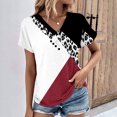 thumbnail image 1 of Fiudx Ofertas Del Día Blusa de Manga Corta de Verano con Cuello En V para Mujer, Sexy, Informal, con Estampado Regular, 1 of 6