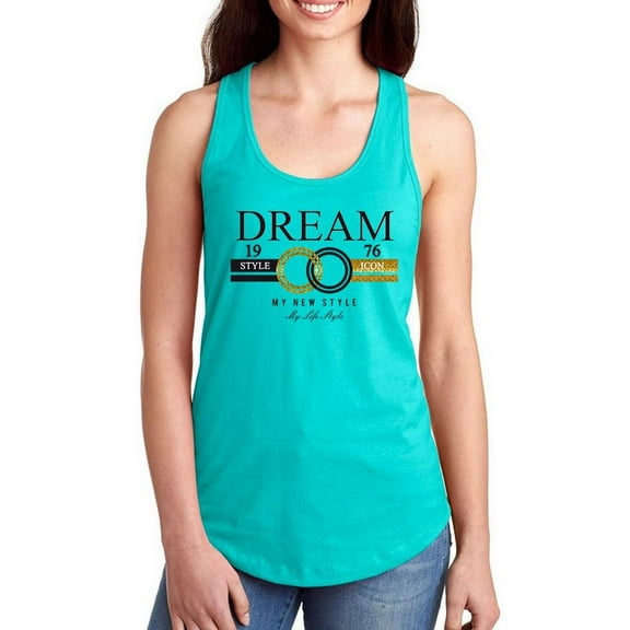 Dream Style Glitter Rings Racerback Tank Women -Image by Shutterstock, Female Large