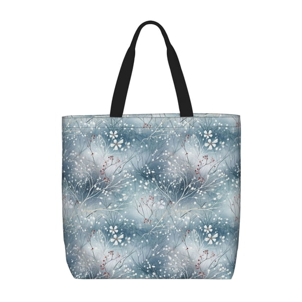 Easygdp enchanted winter snowflake holly Bolsa Tote para Mujer, Bolso de Hombro para Trabajo, Playa, Viajes, Compras y Supermercado