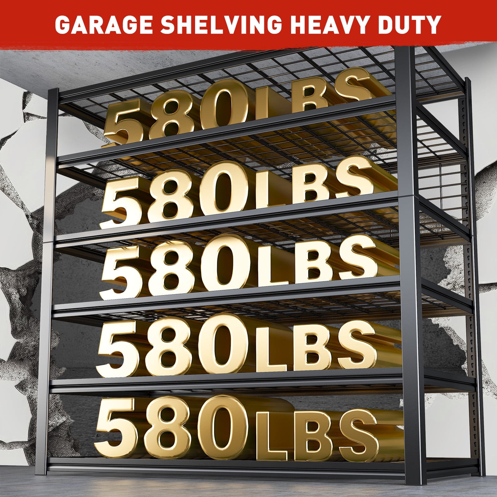 REIBII 84" H Garage Shelving 6-Tier Storage Shelves Heavy Duty Loads 3500LBS Adjustable Metal Shelving Industrial Shelving 48" W x 20" D