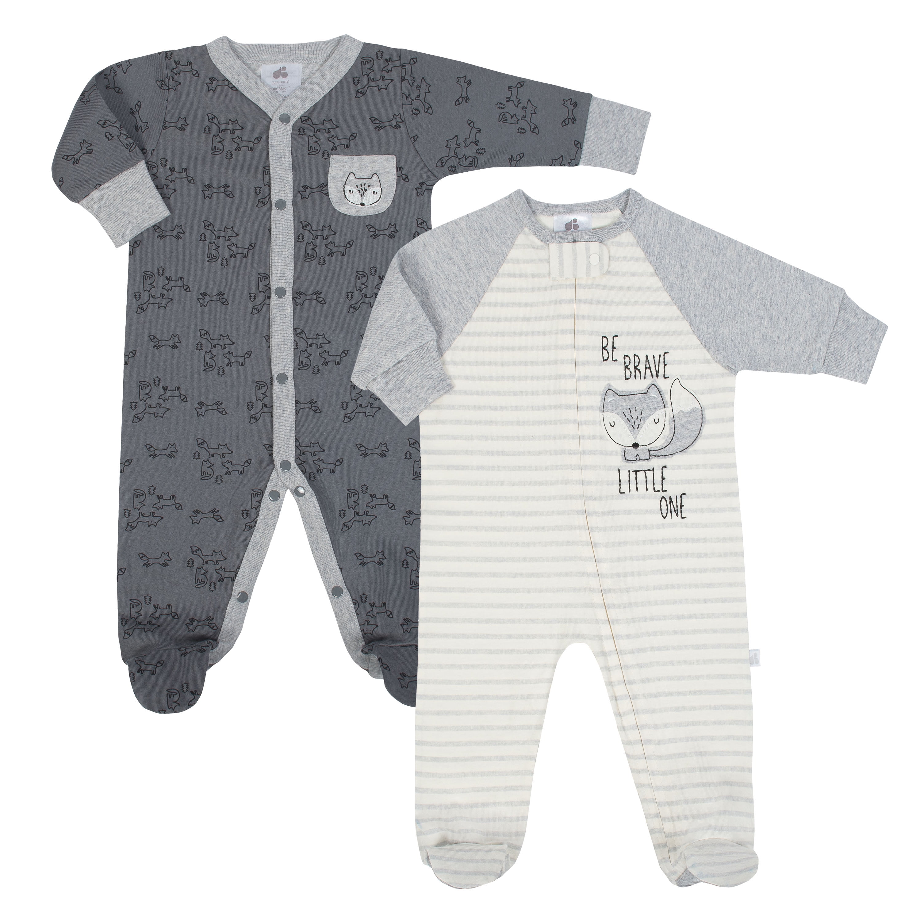 Just Born Organic Baby Boys Cotton Sleep 'n Play, 2-Pack