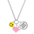 thumbnail image 1 of Delight Jewelry Resin Small 3-D Happy Face - Light Pink Heart Nurse Strong Zoe Necklace, 1 of 4