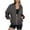 Gray, variant on Women's Zip Up Oversized Sweatshirt Jacket Casual Long Sleeve Open Front Coat with Pockets for Fall Winter Fashion Outerwear