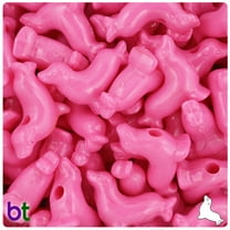 BeadTin Dark Pink Opaque 24mm Seal Pony Beads (24pcs)
