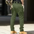 thumbnail image 4 of YOUYEDIAN Cargo Pants for Men Work Pants Outdoor Hiking Trousers Fitness Straight Leg Cargo Pants Multi Pockets Green XL, 4 of 4