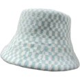 thumbnail image 3 of CoCopeaunts Bucket Hat for Women Chessboard Fisherman Hat Women's Warm Keeping Fashion Flat Top Small Brim Wool Bucket Cap, 3 of 8