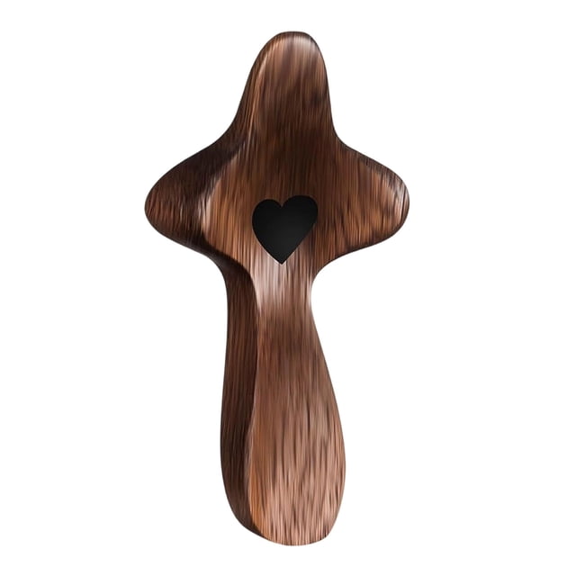 Solid Olive Wood Pocket Cross Faith-Based Gift Comfort Carving Anxiety Relief Inspirational Token 2x1 Inch All Ages