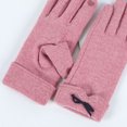 thumbnail image 3 of UTSJKR Women's Cute Bowtie Winter Warm Wool Touchscreen Gloves Thick Soft Comfortable Casual Solid Color Gloves Pink, 3 of 3