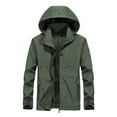 thumbnail image 1 of YOUSNH Manteau de Pluie Léger à Capuche pour Homme Manteau de Pluie d'Extérieur pour la Randonnée et le Voyage Manteau de Pluie Homme Vert Armée XXXXXL, 1 of 8