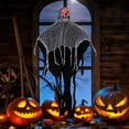thumbnail image 2 of Motion-Activated Glowing Skeleton Decoration with Eerie Sounds - Hanging Light-Up Halloween Prop for Indoor/Outdoor Haunted Yard, Party (80x65cm, Color as Shown), 2 of 6