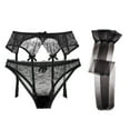 thumbnail image 5 of Varsbaby Women's Lace Panties Plus Size Garter Belt and High Stockings for Wedding, 5 of 8