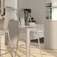 thumbnail image 3 of Merrick Lane Silver 30" High Metal Bar Height Stool with Removable Back for Indoor-Outdoor Use, 3 of 11