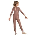 thumbnail image 2 of DPOIS Kids Girls Full Body Unitard Mesh Splice Skating Gymnastics Bodysuit Dusty Pink 10, 2 of 7