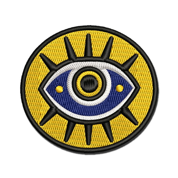 Nazar Evil Eye Hamsa Curse Protection Applique Multi-Color Embroidered Iron-On Patch - 2.5 Inch Small