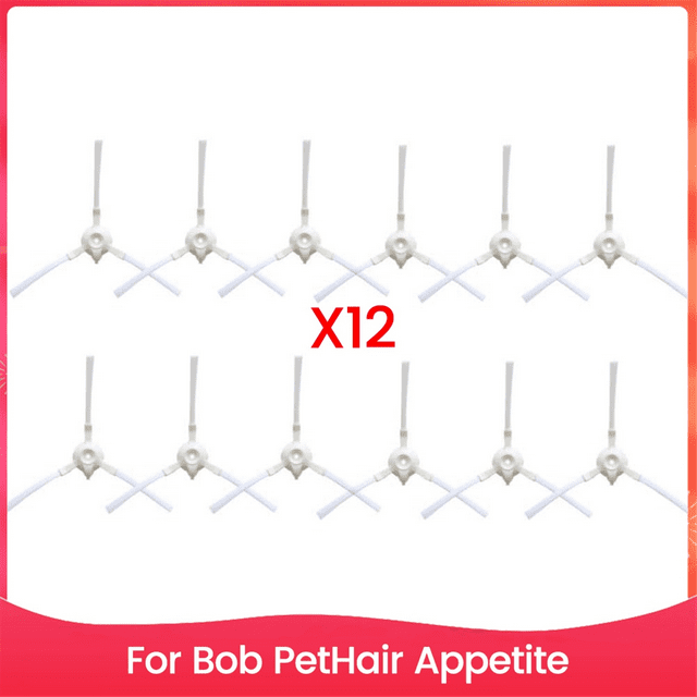 12 Cepillos Laterales de Repuesto para Aspiradora Robot BObsweep para Bob PetHair Appetite, Accesorios de Cepillos de Barrido de Bordes