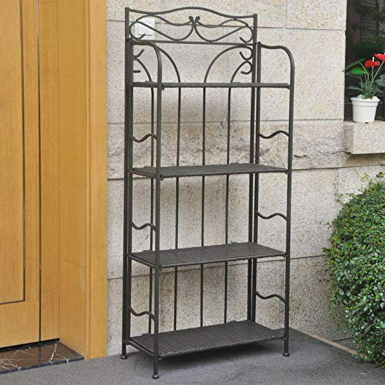 International Caravan Valencia Resin Wicker Steel 4 tier 24 inch