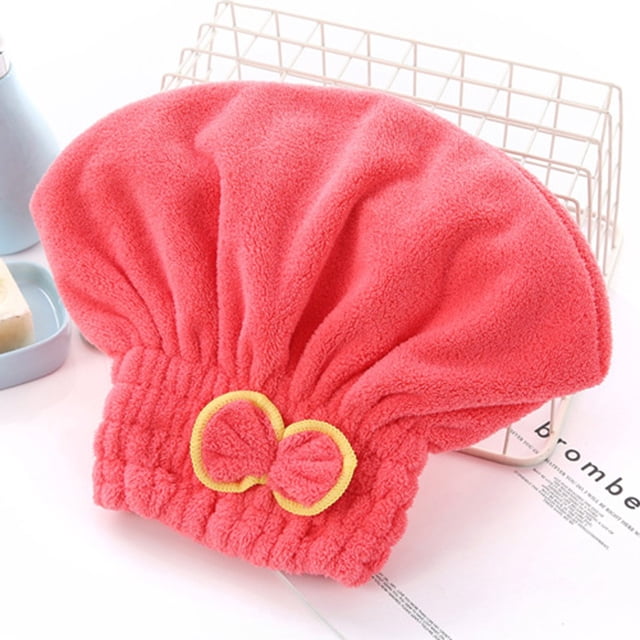 6 Couleurs Chapeau de Cheveux en Microfibre Séchage Rapide Turban pour Femmes Rouge Pastèque