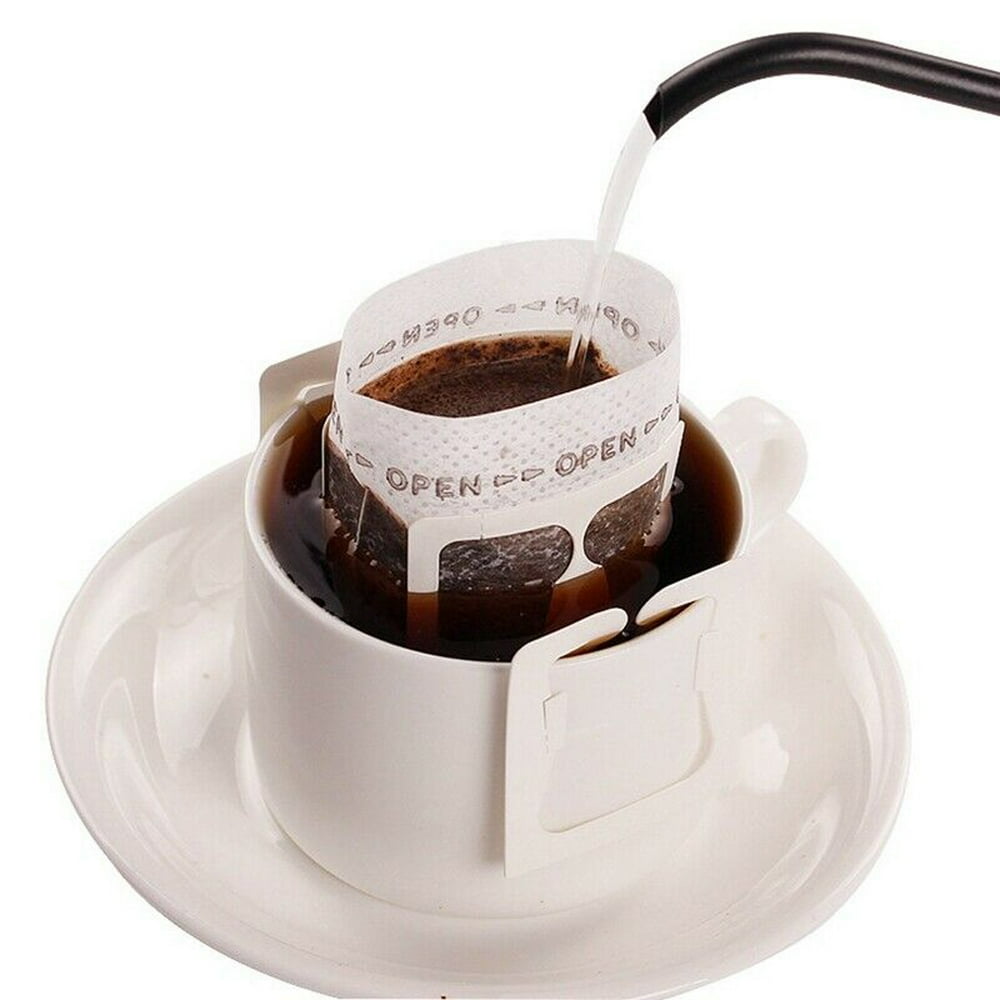 COUTEXYI 50Pcs Portable Coffee Filter Paper Bag Hanging Ear Drip Coffee