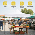 thumbnail image 4 of Toldo Plegable Reforzado 3x3m NINON LUNOR Lona Oxford 600D Impermeable y Protección UV, 4 of 9