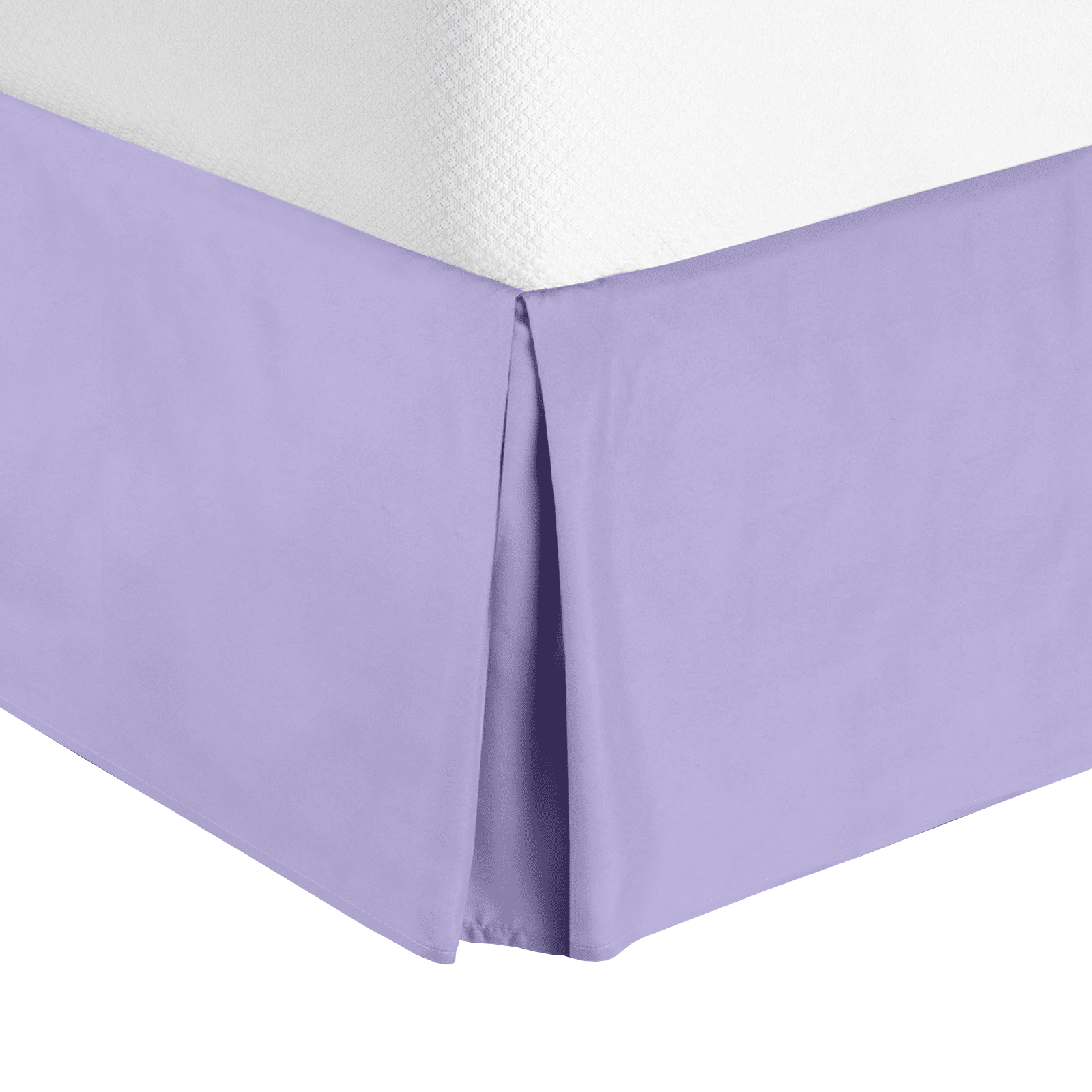 14" DROP SOLID EASY FIT SET UP PLEATED CORNERS 1 PC BED SKIRT LAVANDER FULL 