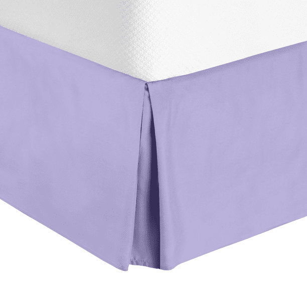 14" Tailored Pleated Bed Skirt Dust Ruffle, Twin XL, Lavender, by Clara Clark