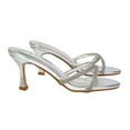 thumbnail image 3 of XY London Womens Abby Metallic Diamante Strappy Stiletto Heel Mules, 3 of 5