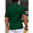 thumbnail image 3 of Aiyino Men's Muscle Stretch V Neck Polo Shirts Slim Fit Short Long Sleeve Golf T-Shirts Ribbed Knit Soft Tees Workout Tee Casual Polos, 3 of 7