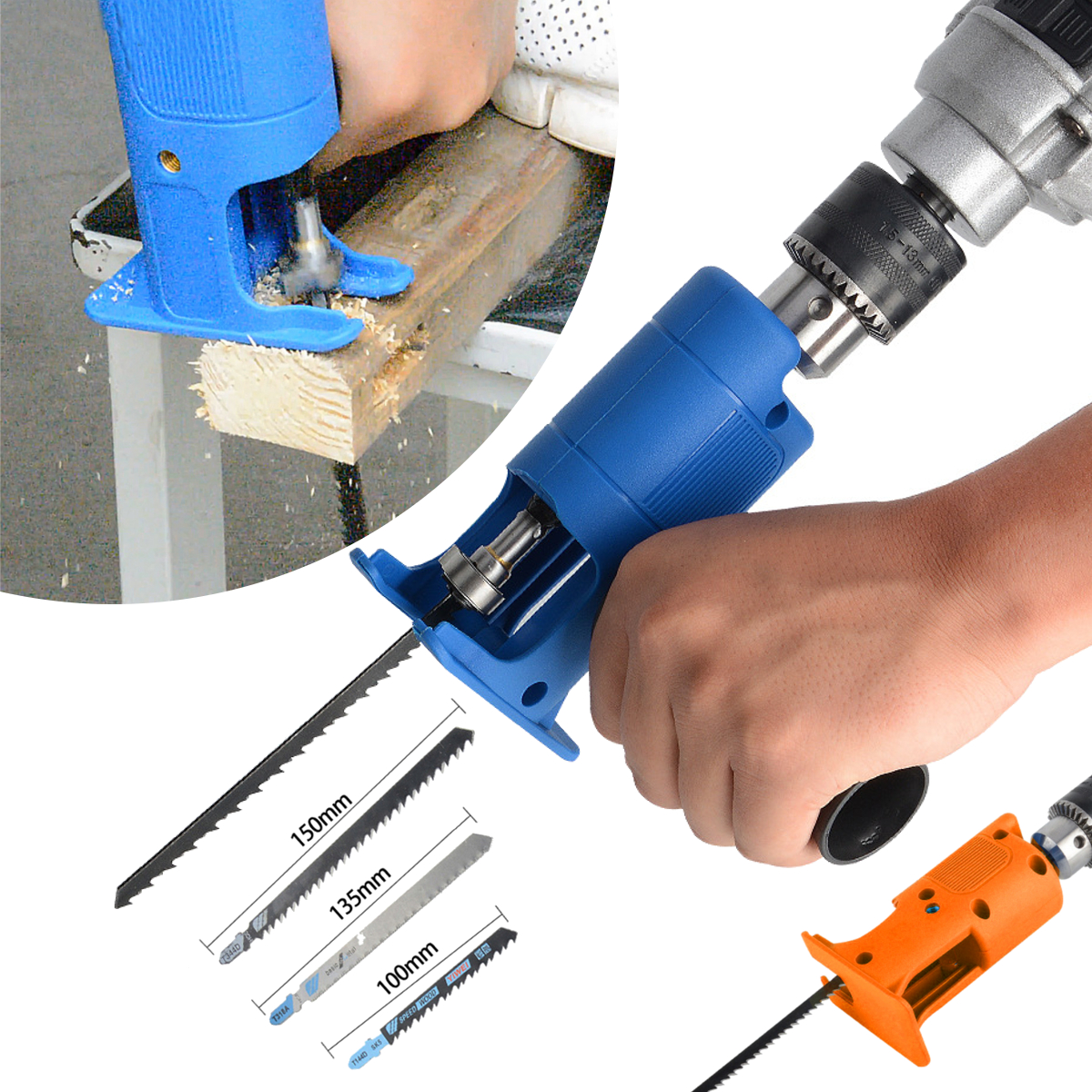 Electric Drill Modified Electric Reciprocating Jig Saw Adapter for Wood