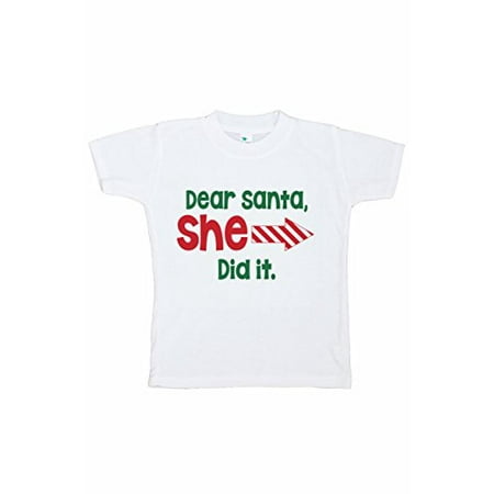 

7 ate 9 Apparel Funny Kids Santa Christmas T-Shirt 5T White