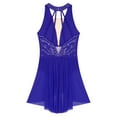 thumbnail image 6 of Haitryli Women Sleeveless Figure Ice Skating Dress Sparkly Rhinestone Dance Leotard Royal Blue L, 6 of 7