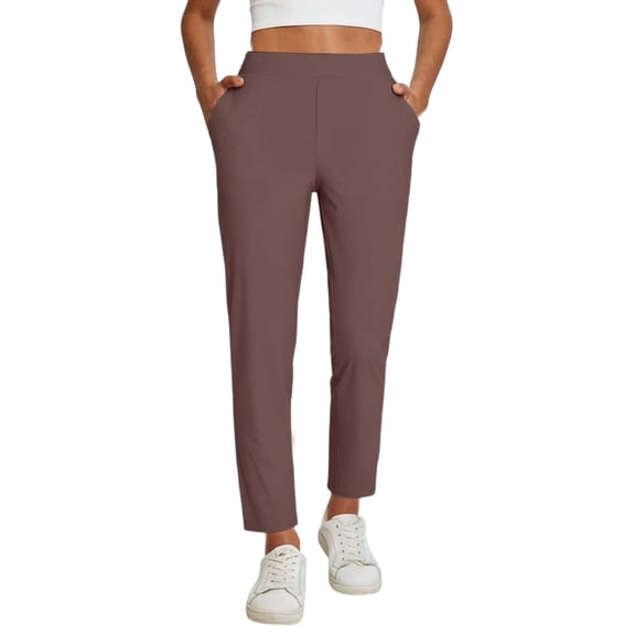 Women's Work Pants Stretchy 7/8 Ankle Dress Pants for Women Business Casual Tapered Slacks for Teacher, Golf, Travel Coffee XXL