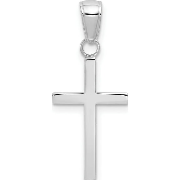14K White Gold Polished Cross Pendant (23.7 X 11) Made In United States k2116w