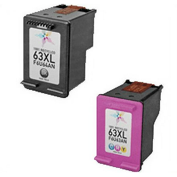 Zoomtoner Compatible HP OfficeJet 3833 HP F6U63AN / F6U64AN (HP 63XL) High Yield INK / INKJET Cartridge Combo Pack Black Tri-Color
