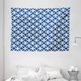 thumbnail image 1 of Navy Tapestry, Woven Marine Life Inspired Ropes in Square Shapes Geoemtric Grid Art Print, Wall Hanging for Bedroom Living Room Dorm Decor, 80W X 60L Inches, Navy Blue and White, by Ambesonne, 1 of 2