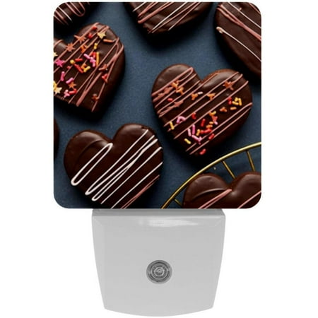 

Valentine s Day LED Square Night Lights - Stylish and Functional Nightlight for Better Sleep - Energy Saving Plug-in Wall Light with Auto Sensor