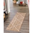 thumbnail image 3 of Unique Loom Braided Jute Collection Area Rug - Trellis (2' 2" x 6' 1" Runner White/Ivory), 3 of 6